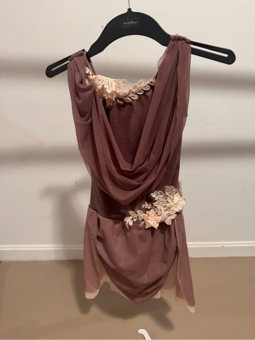 Girls Mauve Floral Dance Costume - Elegant Performance Dress
